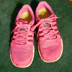 Nike Free 5.0, size 9.5, bright pepto pink